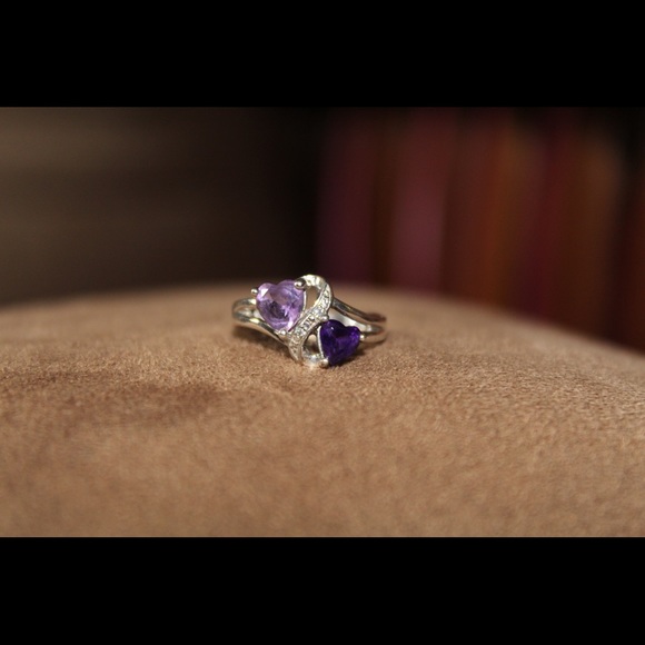 Kay Jewelers Jewelry Amethyst Double Heart Ring Poshmark